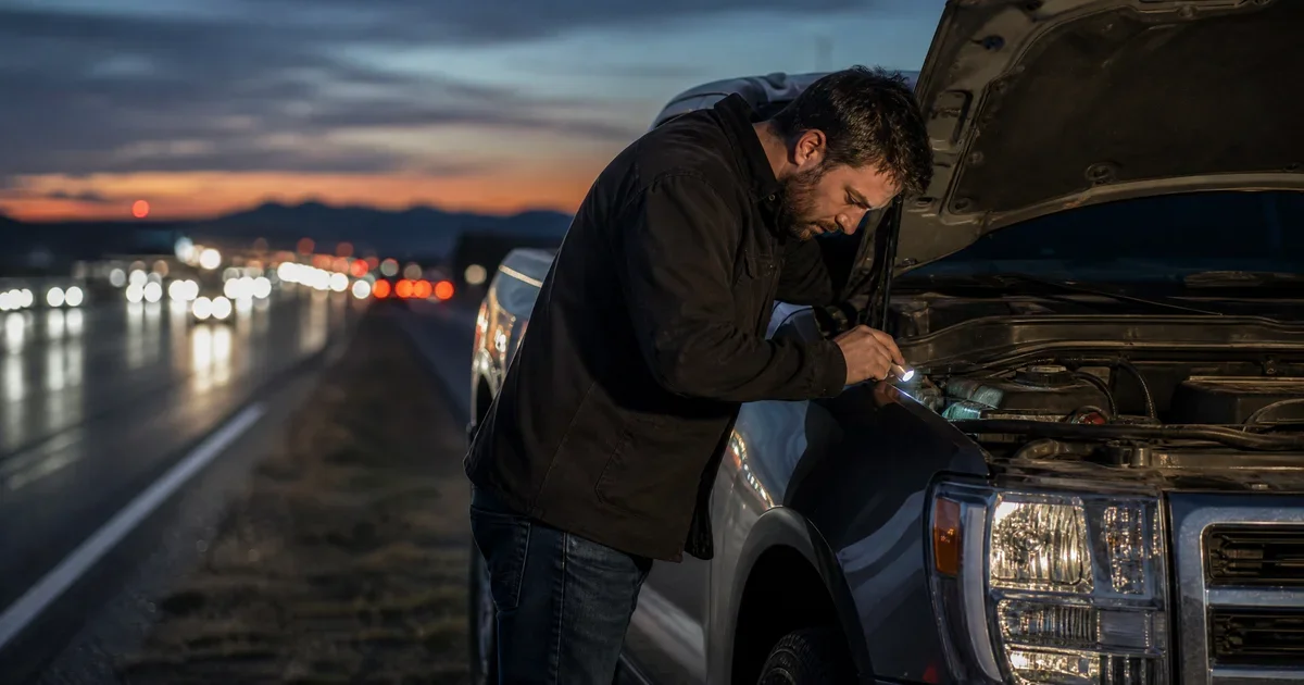 Diesel truck struggling for power while accelerating up a grade