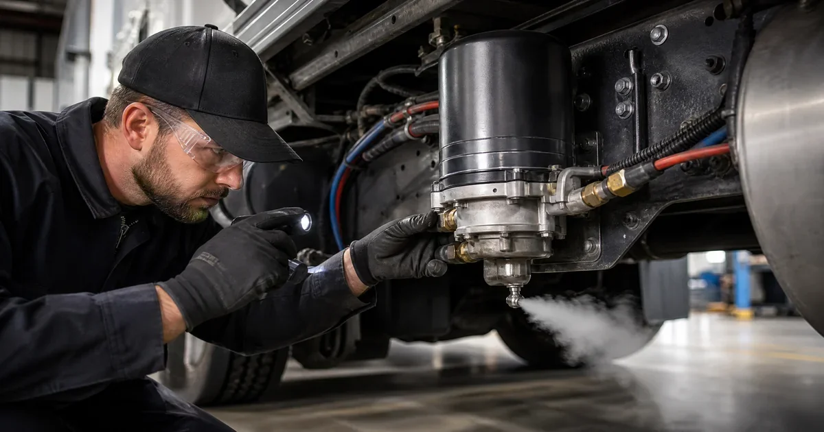 Truck air dryer constantly purging diagram showing purge cycle
