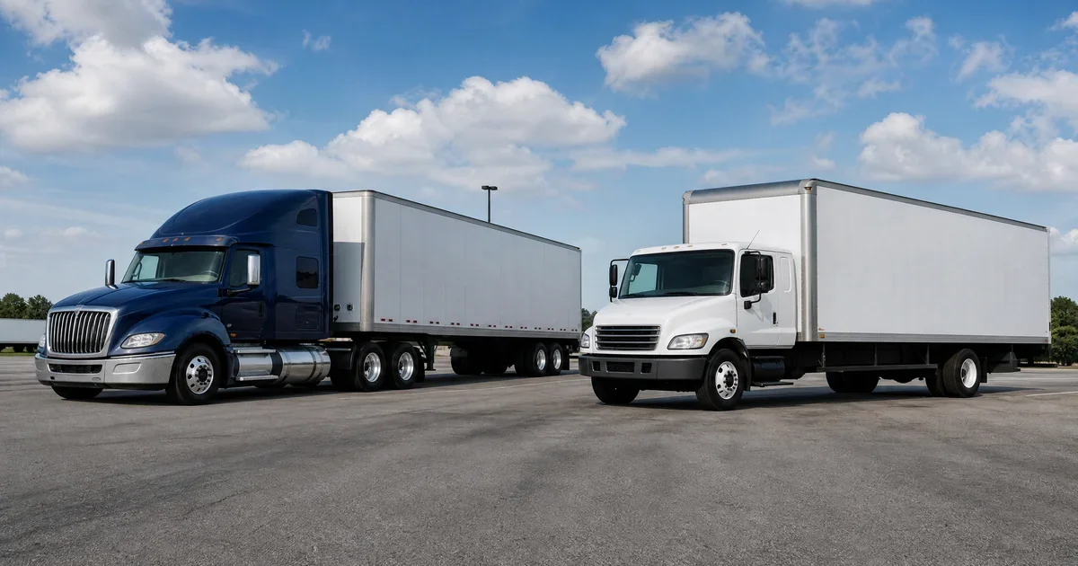 Semi truck vs full truck comparison showing structural differences