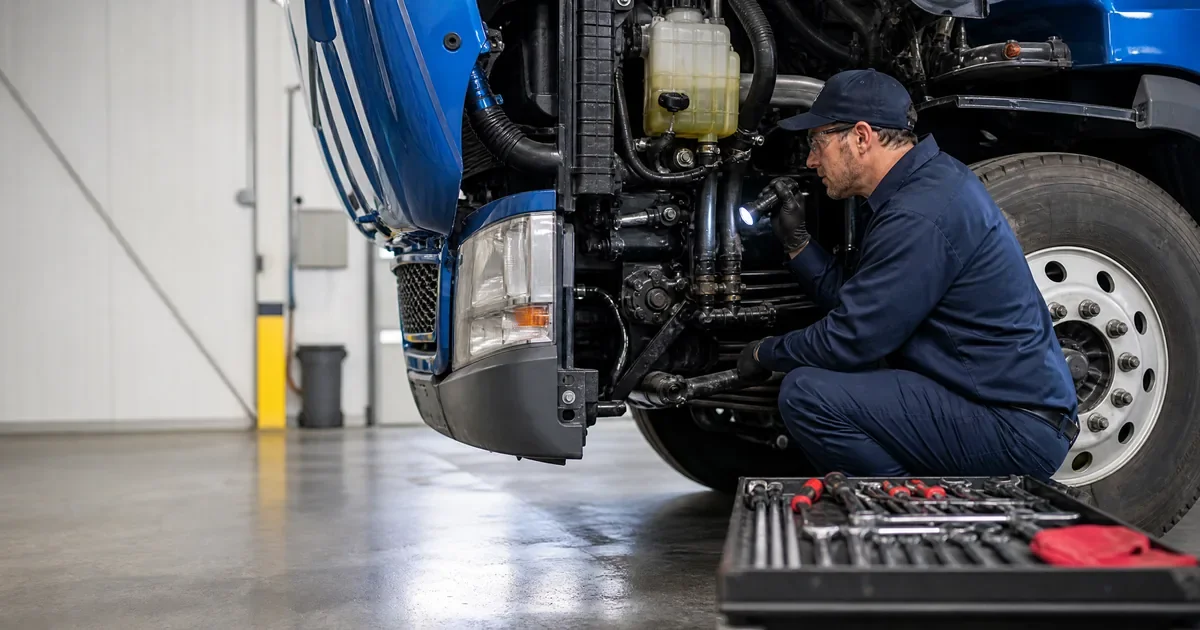 Truck steering wheel hard to turn showing power steering issue
